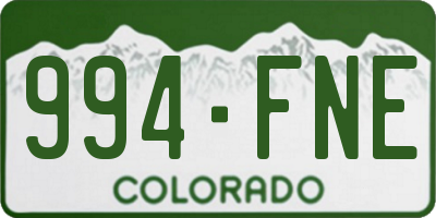 CO license plate 994FNE