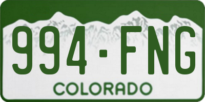 CO license plate 994FNG
