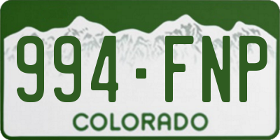 CO license plate 994FNP