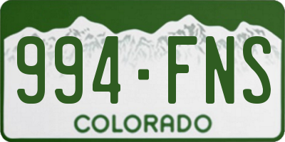 CO license plate 994FNS