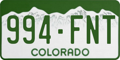 CO license plate 994FNT