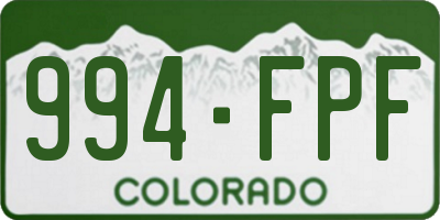 CO license plate 994FPF
