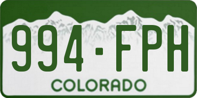 CO license plate 994FPH