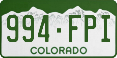 CO license plate 994FPI