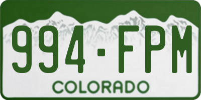 CO license plate 994FPM