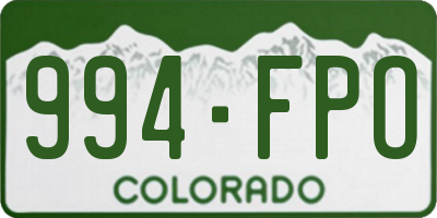 CO license plate 994FPO