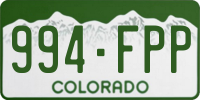 CO license plate 994FPP
