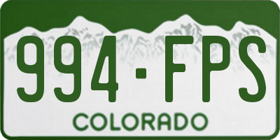 CO license plate 994FPS