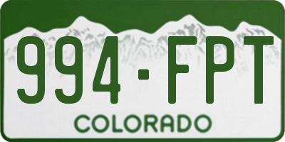 CO license plate 994FPT