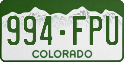 CO license plate 994FPU