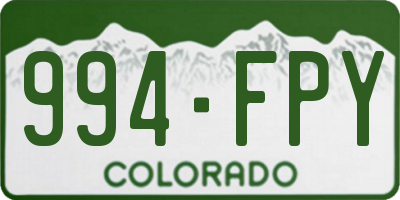 CO license plate 994FPY