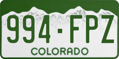 CO license plate 994FPZ