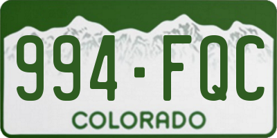 CO license plate 994FQC
