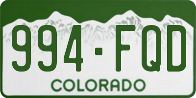 CO license plate 994FQD