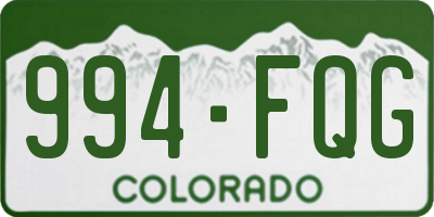 CO license plate 994FQG