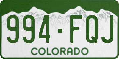 CO license plate 994FQJ