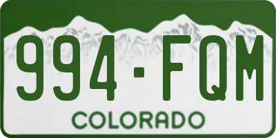 CO license plate 994FQM