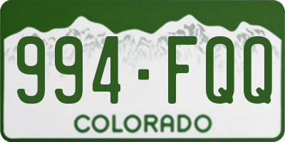 CO license plate 994FQQ