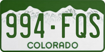 CO license plate 994FQS