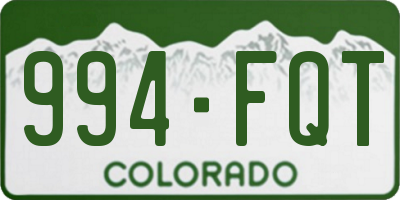 CO license plate 994FQT