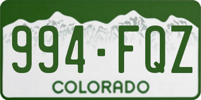 CO license plate 994FQZ