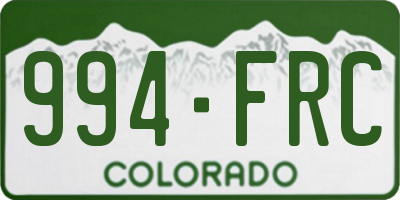 CO license plate 994FRC
