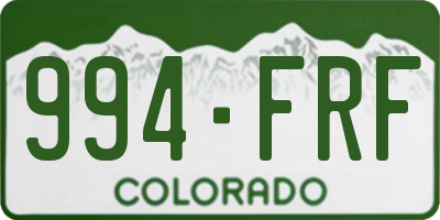 CO license plate 994FRF