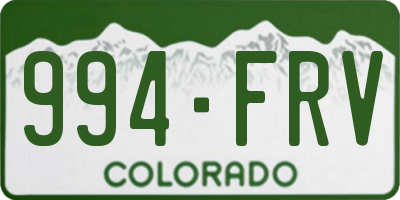CO license plate 994FRV