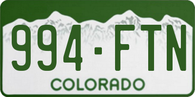 CO license plate 994FTN