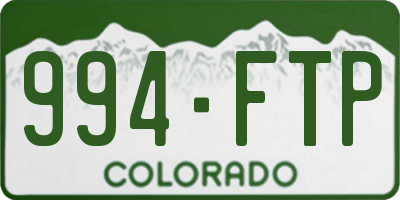 CO license plate 994FTP