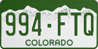 CO license plate 994FTQ