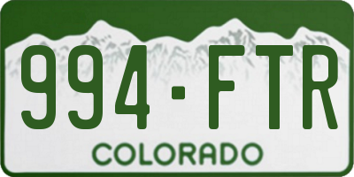 CO license plate 994FTR