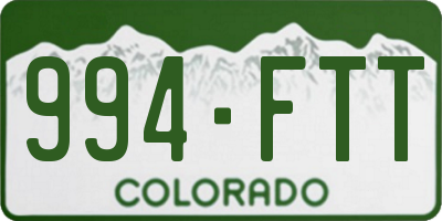 CO license plate 994FTT