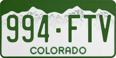 CO license plate 994FTV