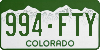 CO license plate 994FTY