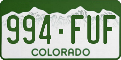 CO license plate 994FUF