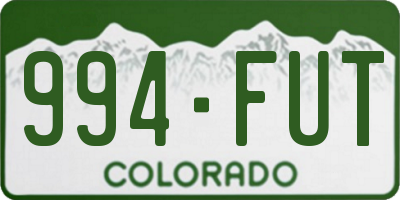 CO license plate 994FUT