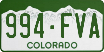 CO license plate 994FVA