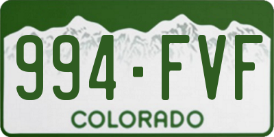 CO license plate 994FVF