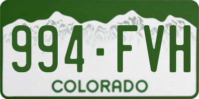 CO license plate 994FVH