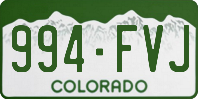 CO license plate 994FVJ