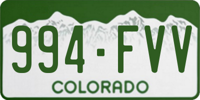 CO license plate 994FVV