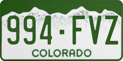 CO license plate 994FVZ