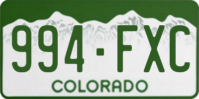 CO license plate 994FXC