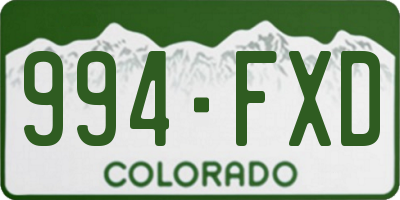 CO license plate 994FXD