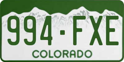 CO license plate 994FXE