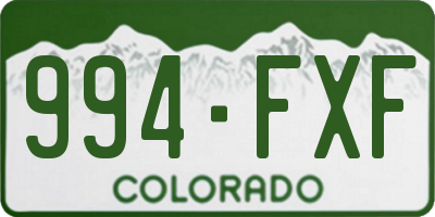 CO license plate 994FXF