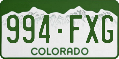 CO license plate 994FXG