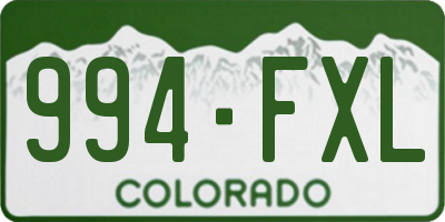 CO license plate 994FXL