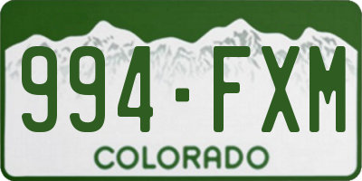 CO license plate 994FXM